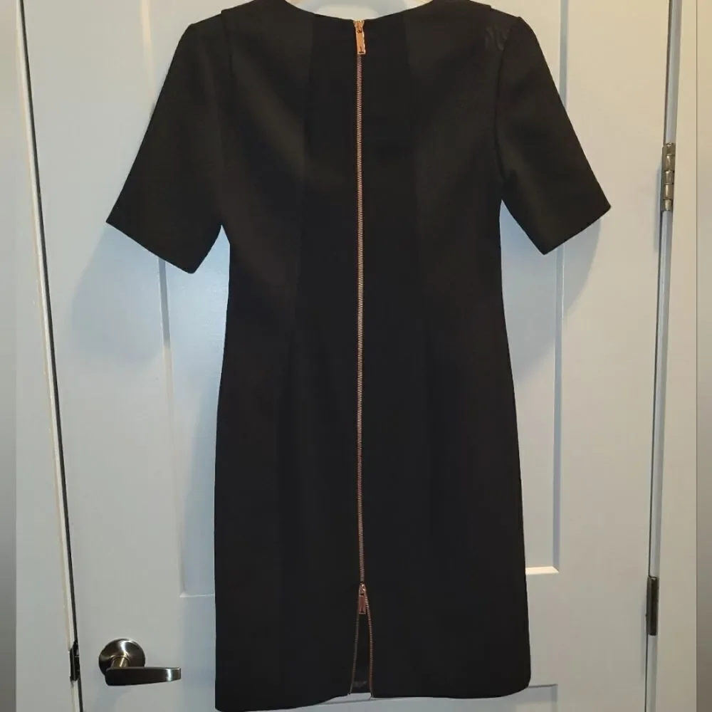 Ted Baker Black Floral Midnight Bloom Abade Bodycon Sheath Dress Size  4 US - Picture 3 of 9